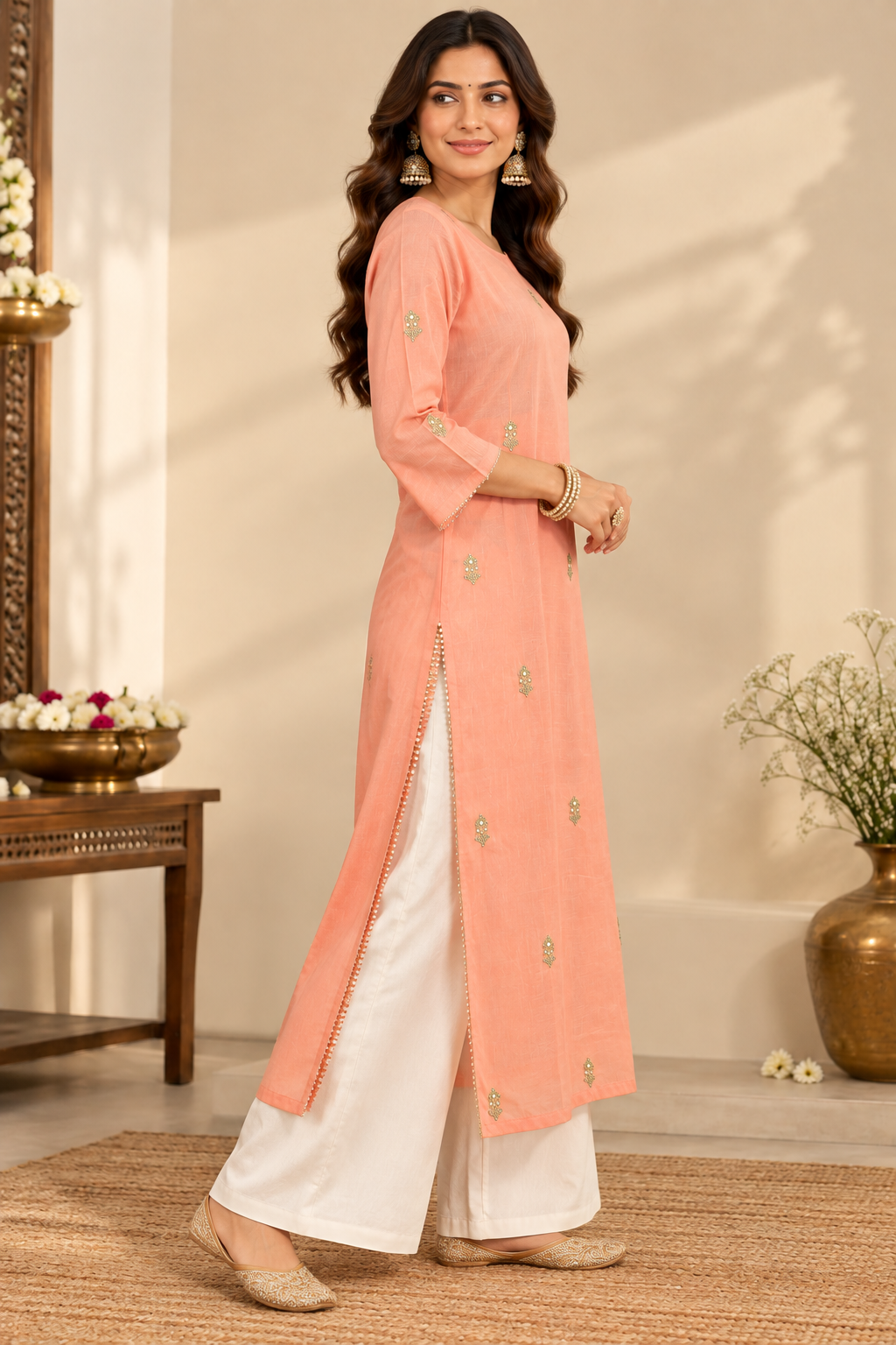 Peach Kurta