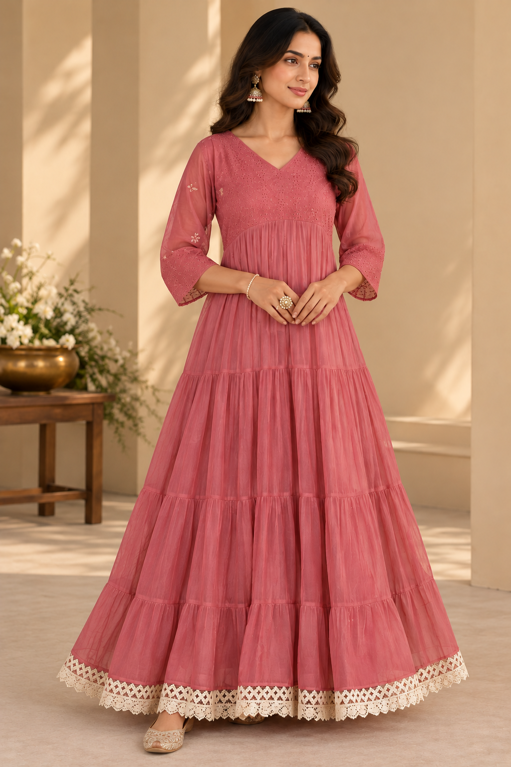 Pink Mul Cotton Dress