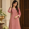 Pink Gold Chanderi Kurta