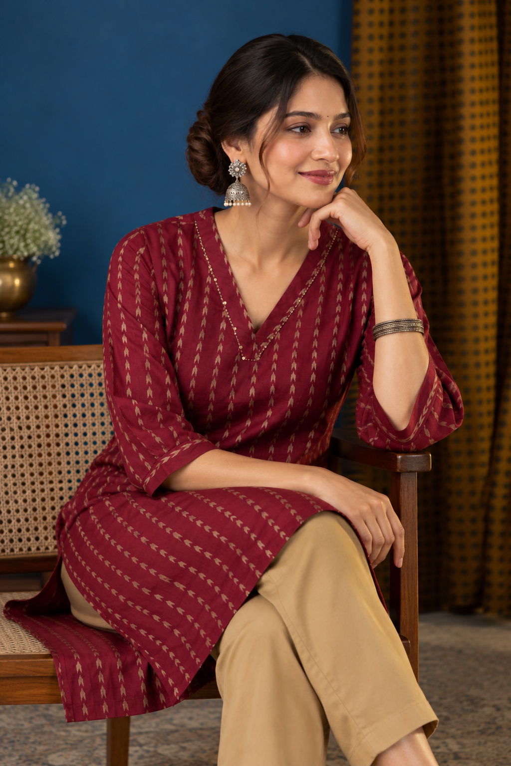 Maroon Short Kurta