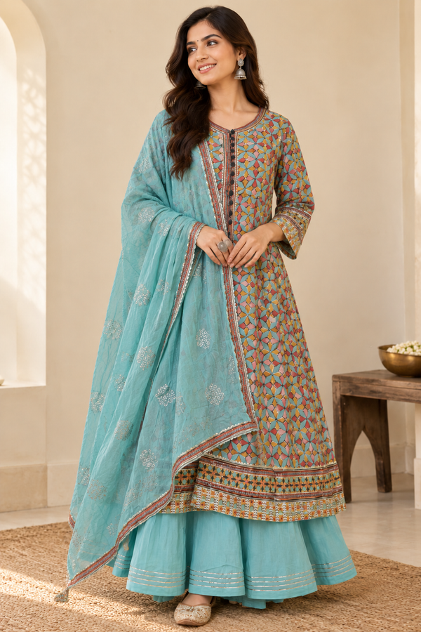 Multicolour Complete suit set