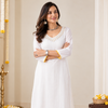 White Cotton Dobby Kurta With Lehriya Salwar