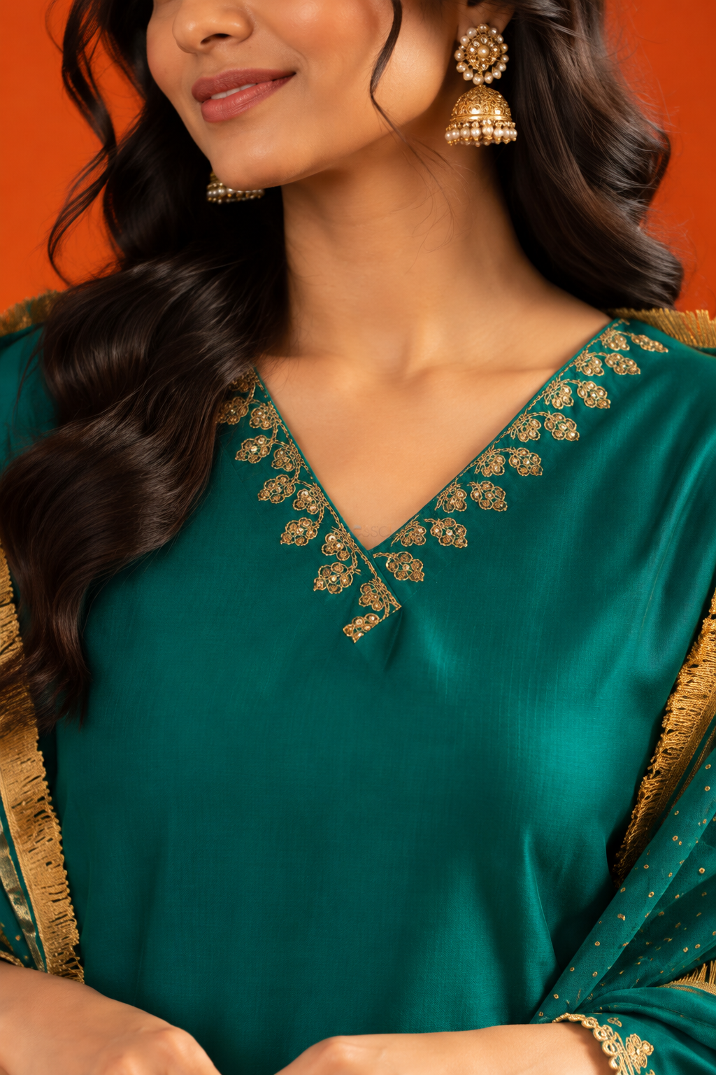 Green Chanderi Complete Suit Set