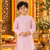 Pink Cotton Kids Boys Kurta