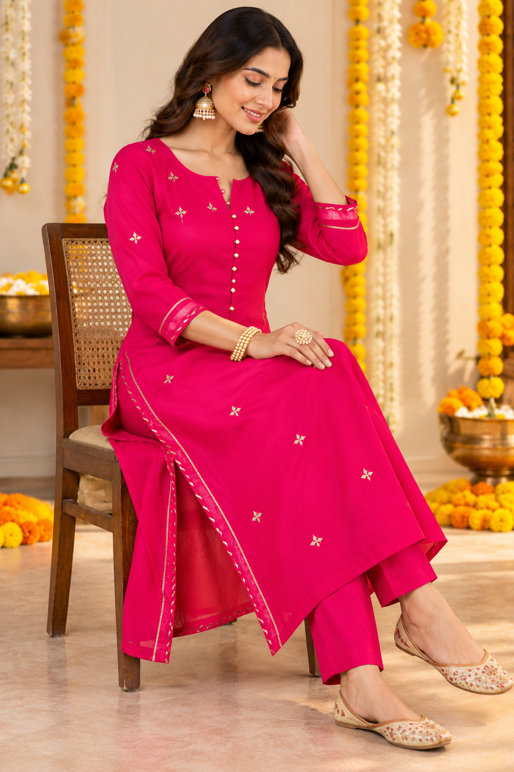 Pink kurta Dupatta