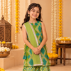 Blue Green Kid Girl Kurta Dupatta Palazzo Set