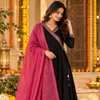 Black And Pink Kurta Dupatta Set
