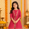 Falsa Pink Cotton kurta Skirt Set