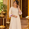 White Cotton Dobby Kurta With Lehriya Palazzo
