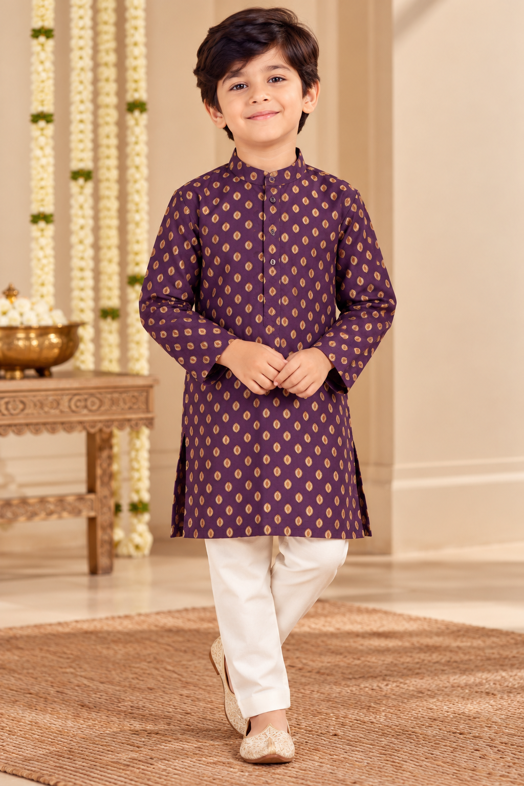 Purple Kids Boy Kurta