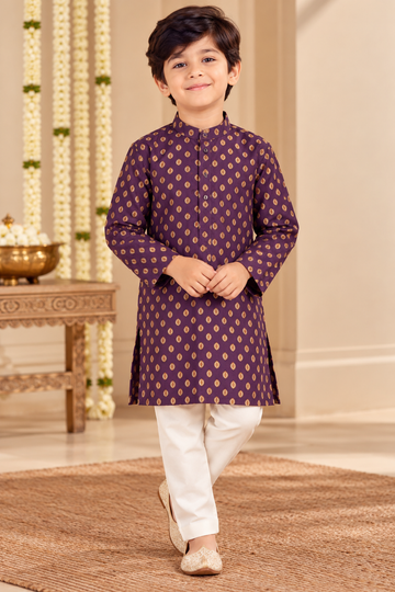 Purple Kids Boy Kurta