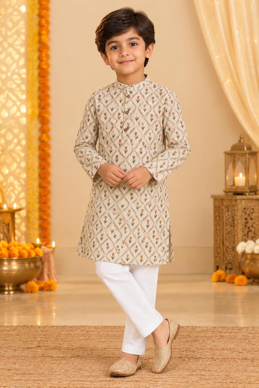 Off-white Kids Boys Kurta