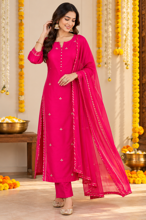 Pink kurta Dupatta