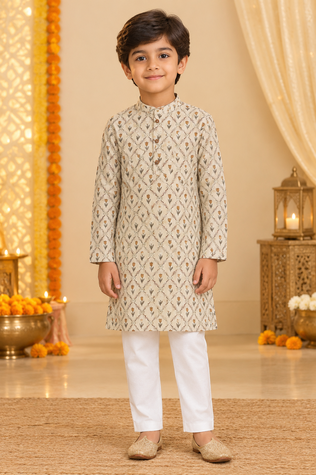 Off-white Kids Boys Kurta