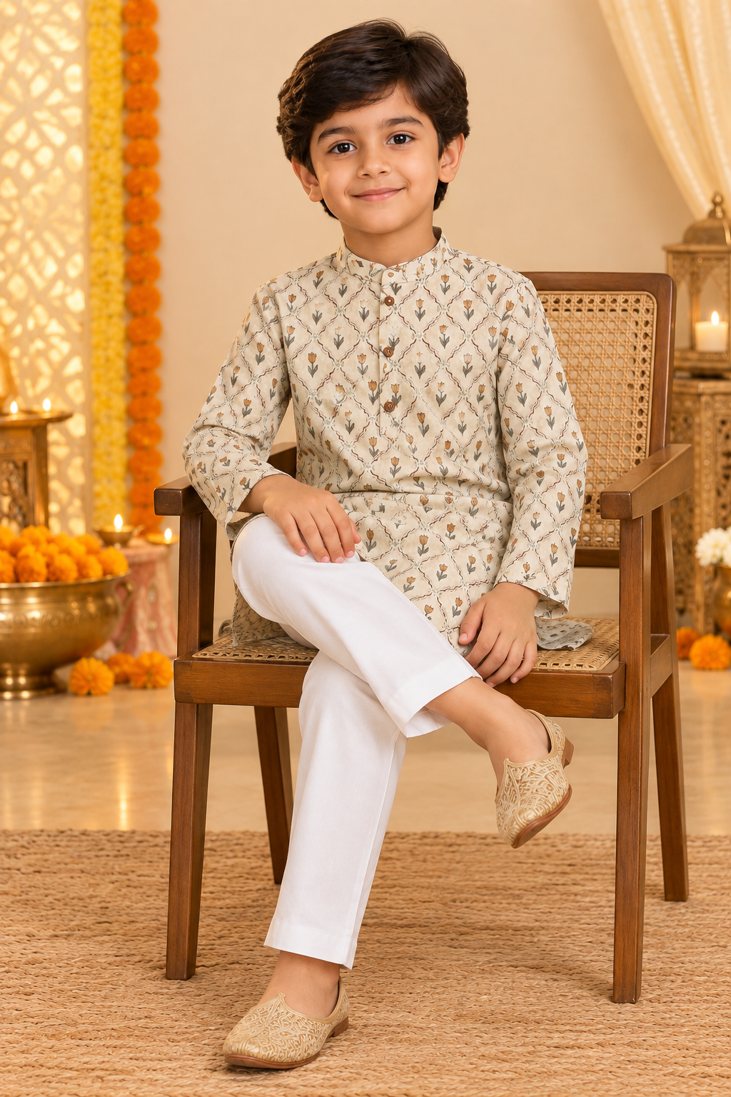 Off-white Kids Boys Kurta