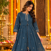 Peacock Blue Top And Skirt