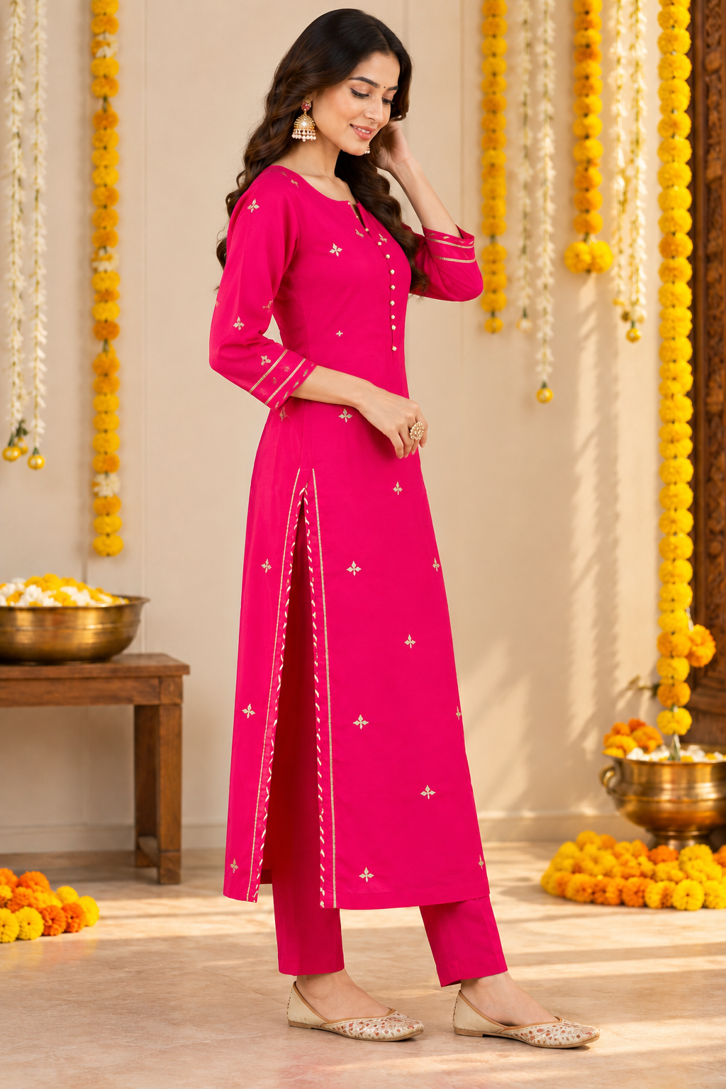 Pink kurta Dupatta