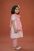 Soft Baby Pink Kurta Pant Dupatta Set