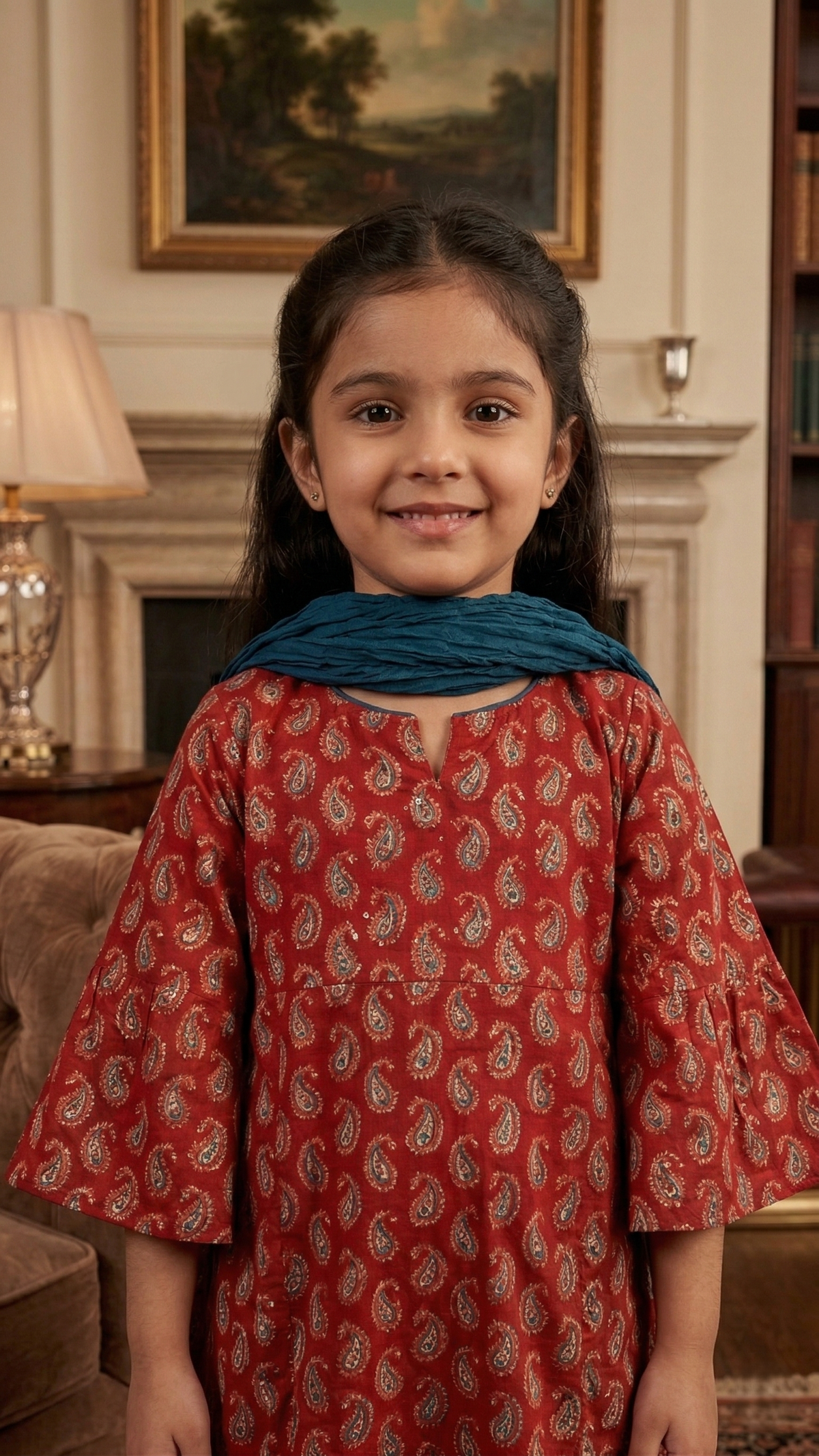Dark Red Kurta Pant Dupatta