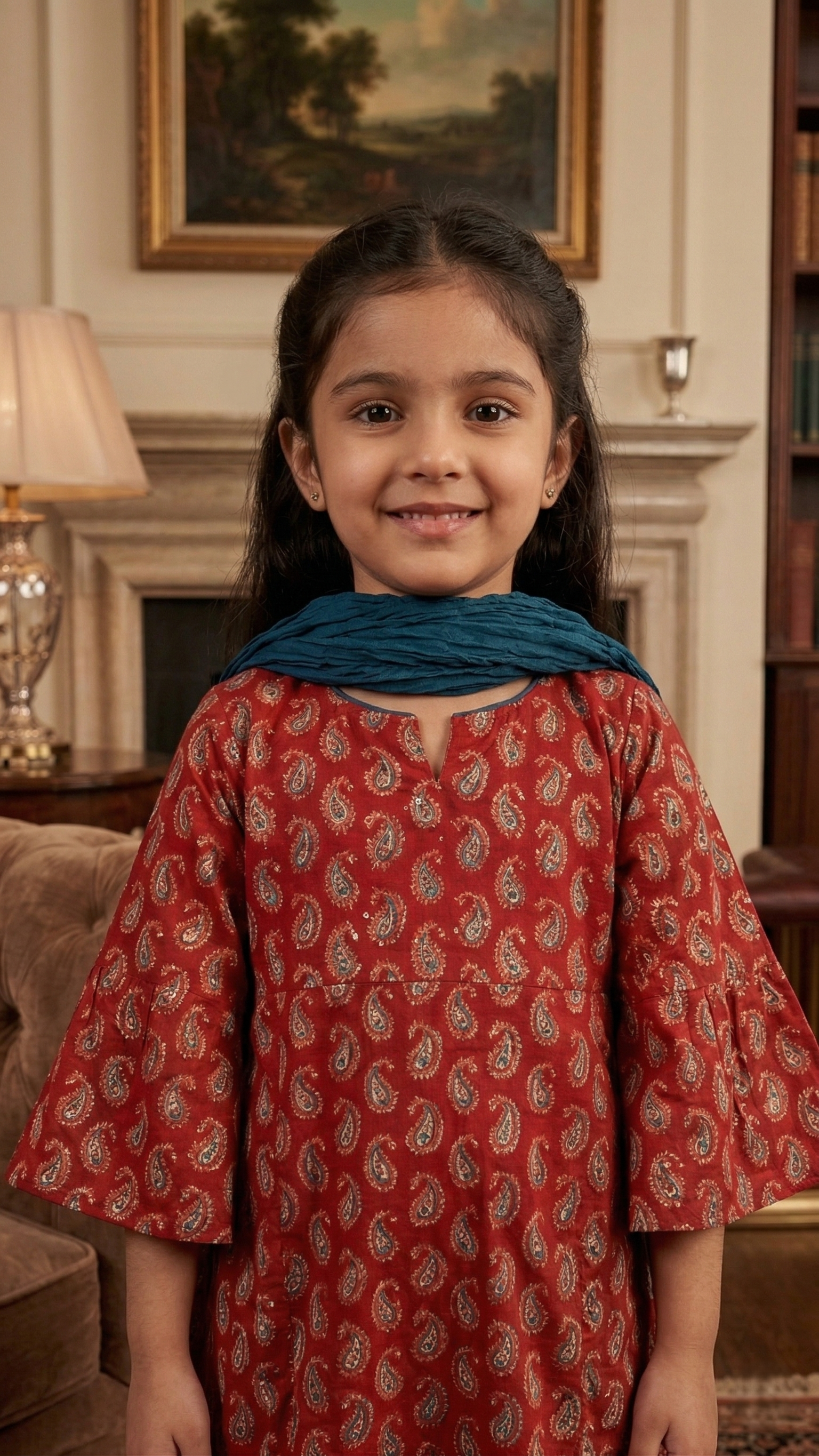 Dark Red Kurta Pant Dupatta