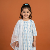 White And Blue Kurta Salwar Dupatta