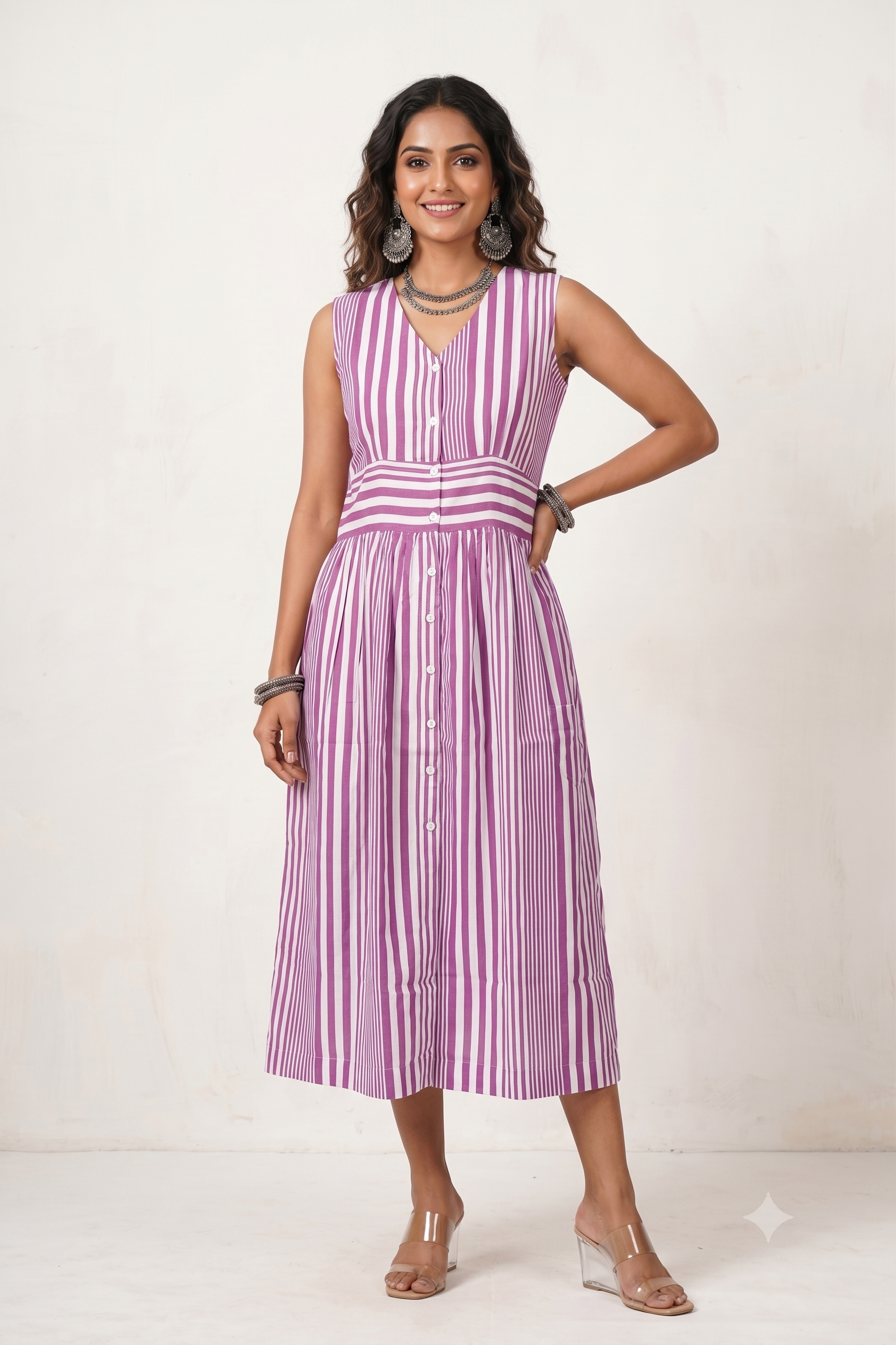 Purple A Line Dress