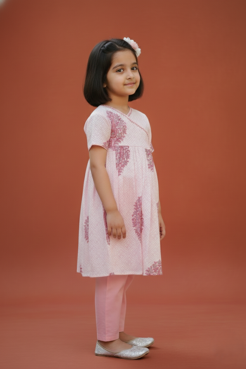 Soft Baby Pink Kurta Pant Dupatta Set