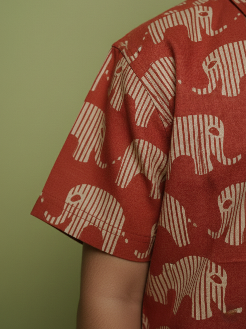 Red Cotton Boy's Shirt