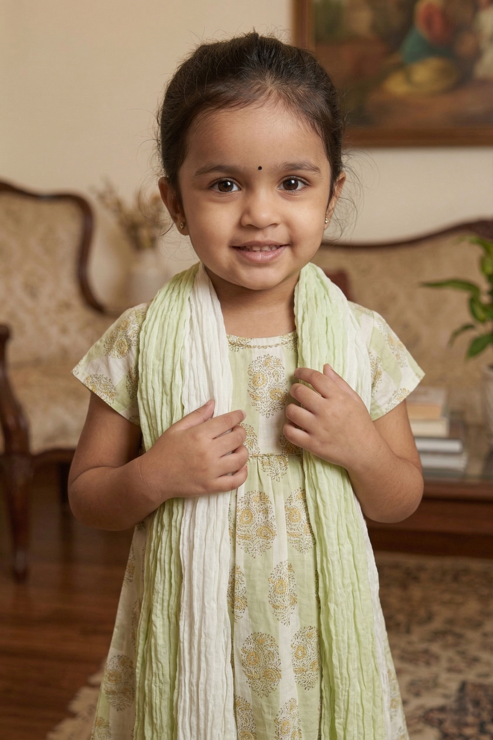 Pastel Green Kurta Pant Dupatta Set