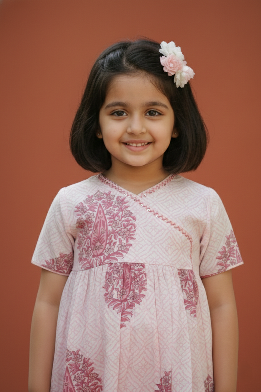 Soft Baby Pink Kurta Pant Dupatta Set
