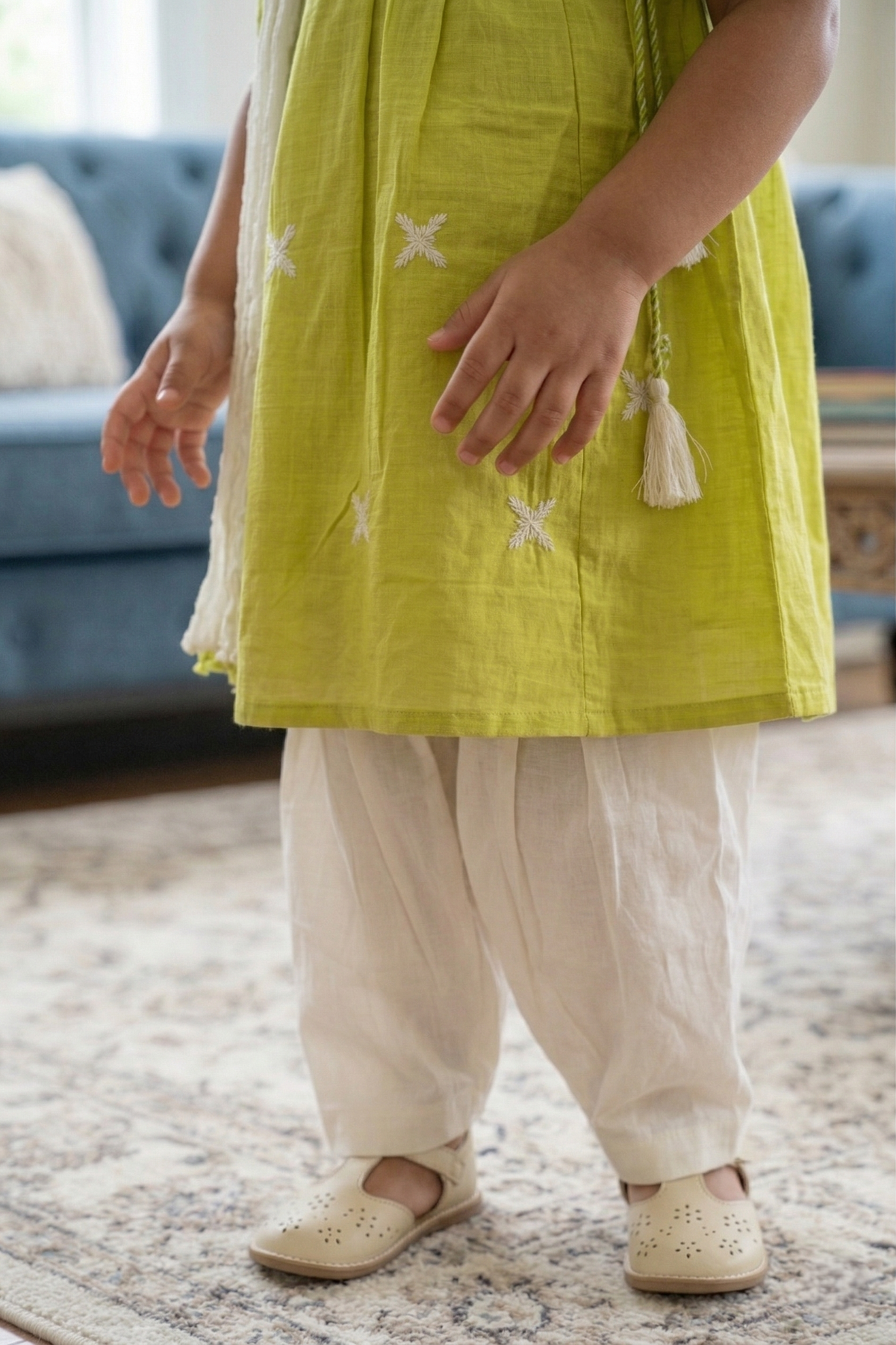 Lime Yellow Kurta Dhoti Dupatta Set