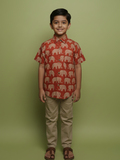 Red Cotton Boy's Shirt