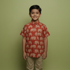 Red Cotton Boy's Shirt