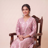 Baby Pink Broacade Kurta Pant