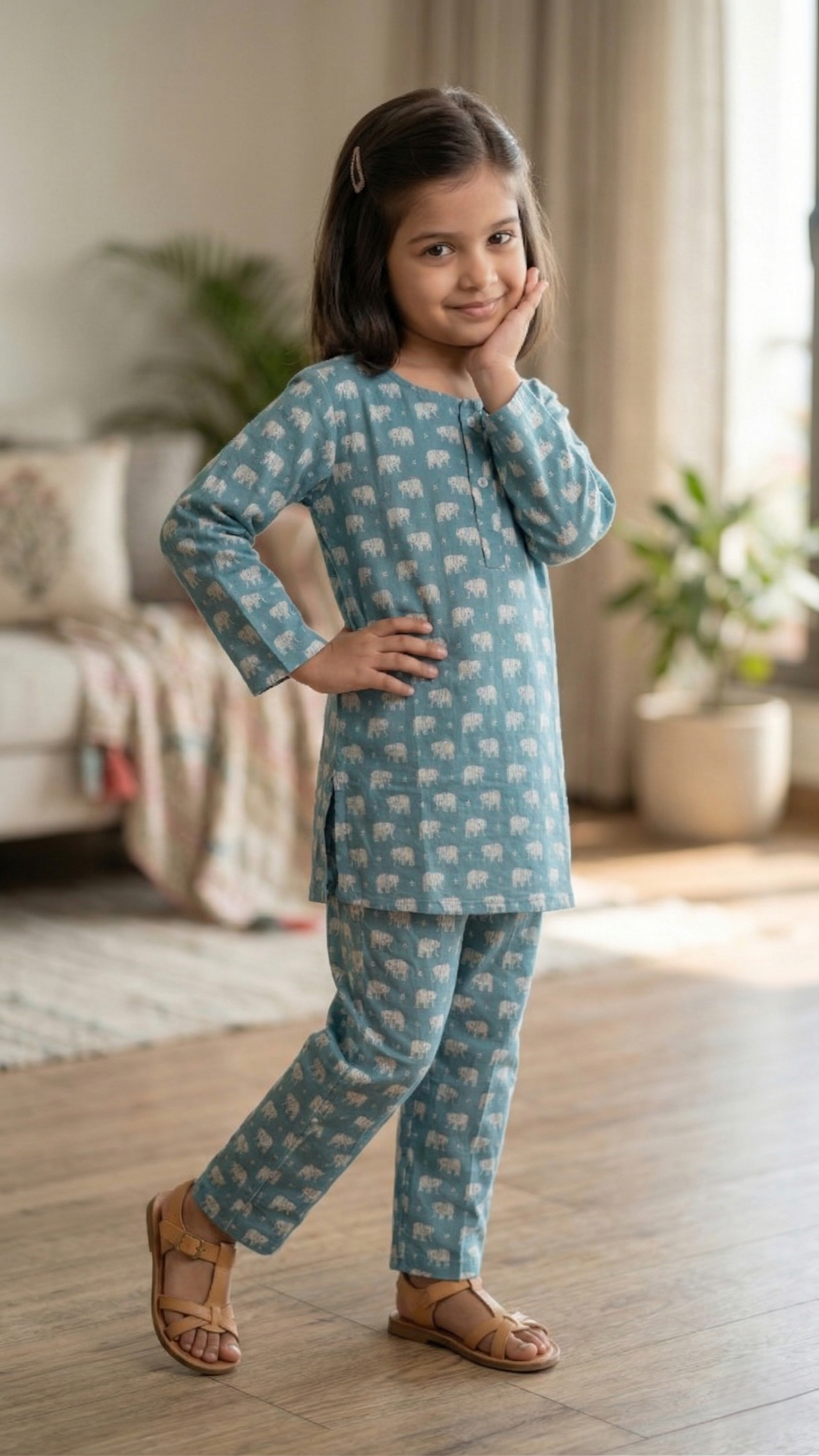 Muted Teal Blue Lounge Wear