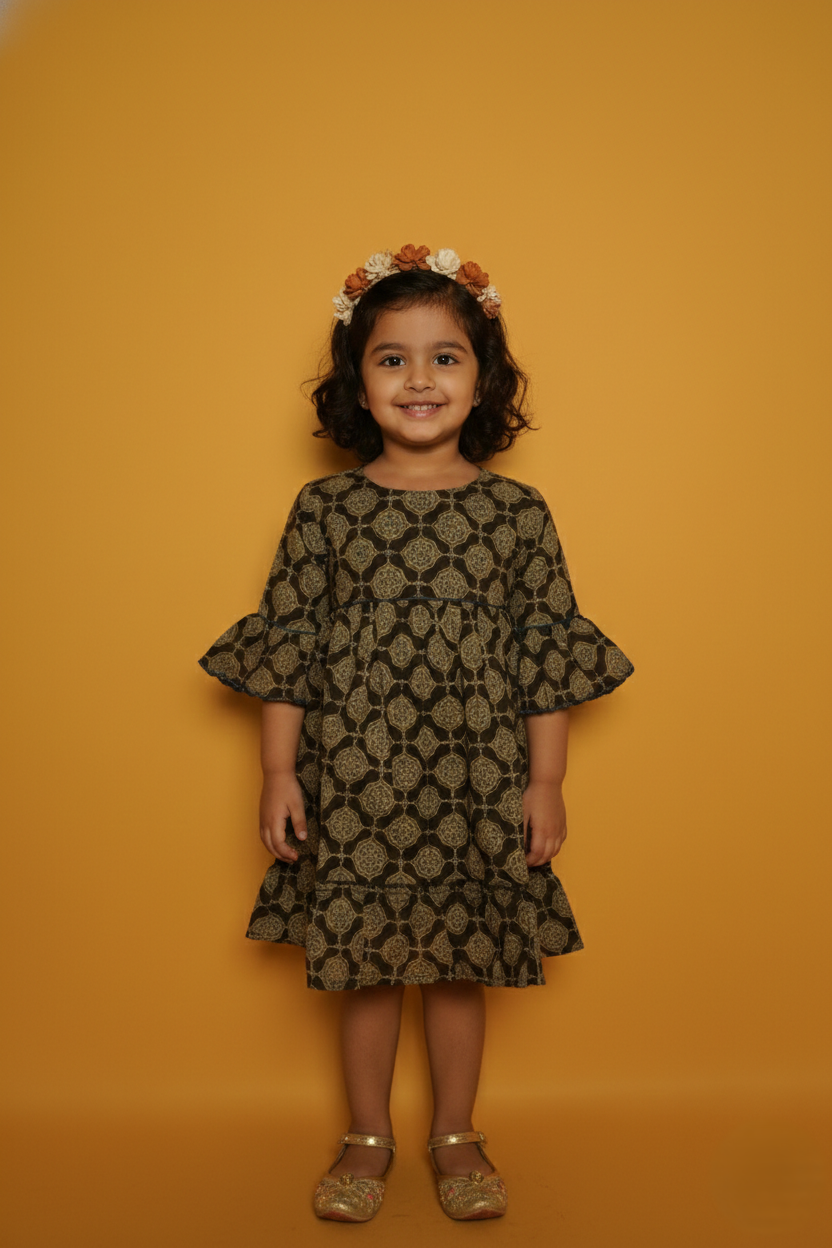 Coffee Brown Flared Frock