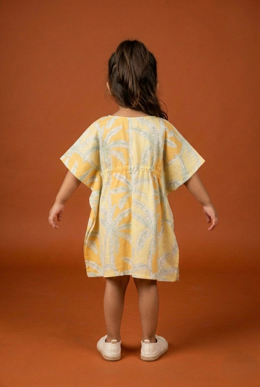 Mustard With Sage Green Kaftan