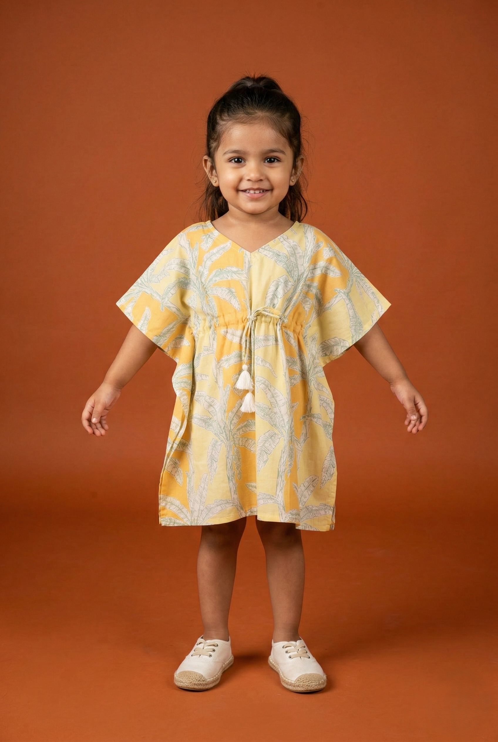 Mustard With Sage Green Kaftan