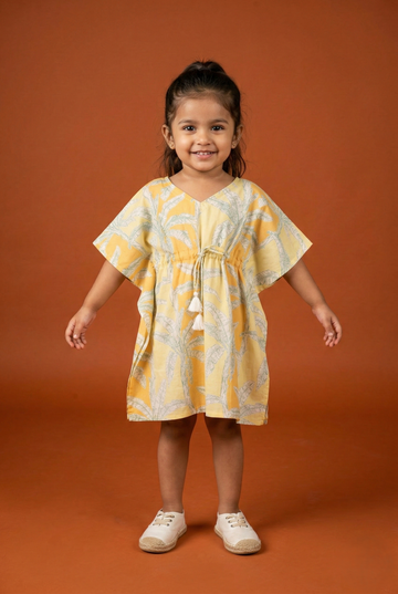 Mustard With Sage Green Kaftan