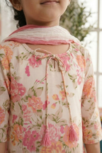 Off-White Kurta Churidar Dupatta Set