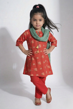 Red Kurta Pant Dupatta Set