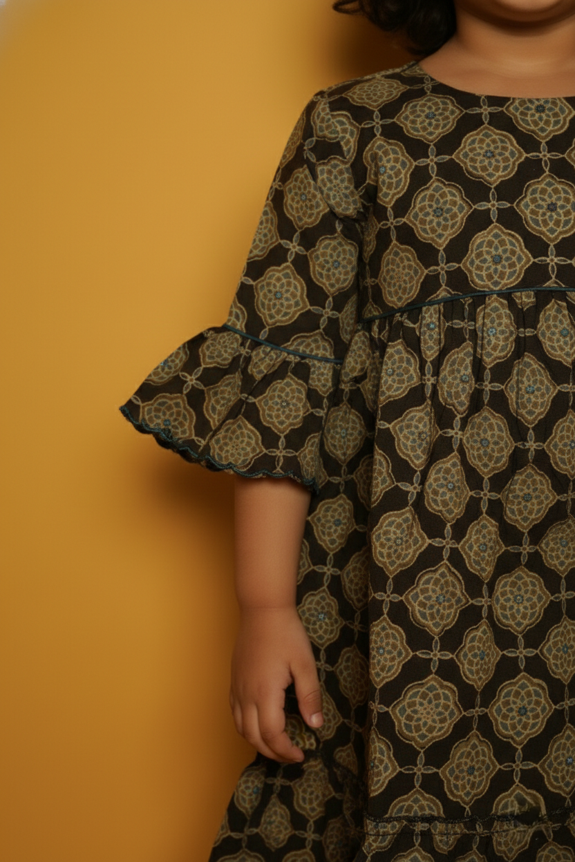 Coffee Brown Flared Frock
