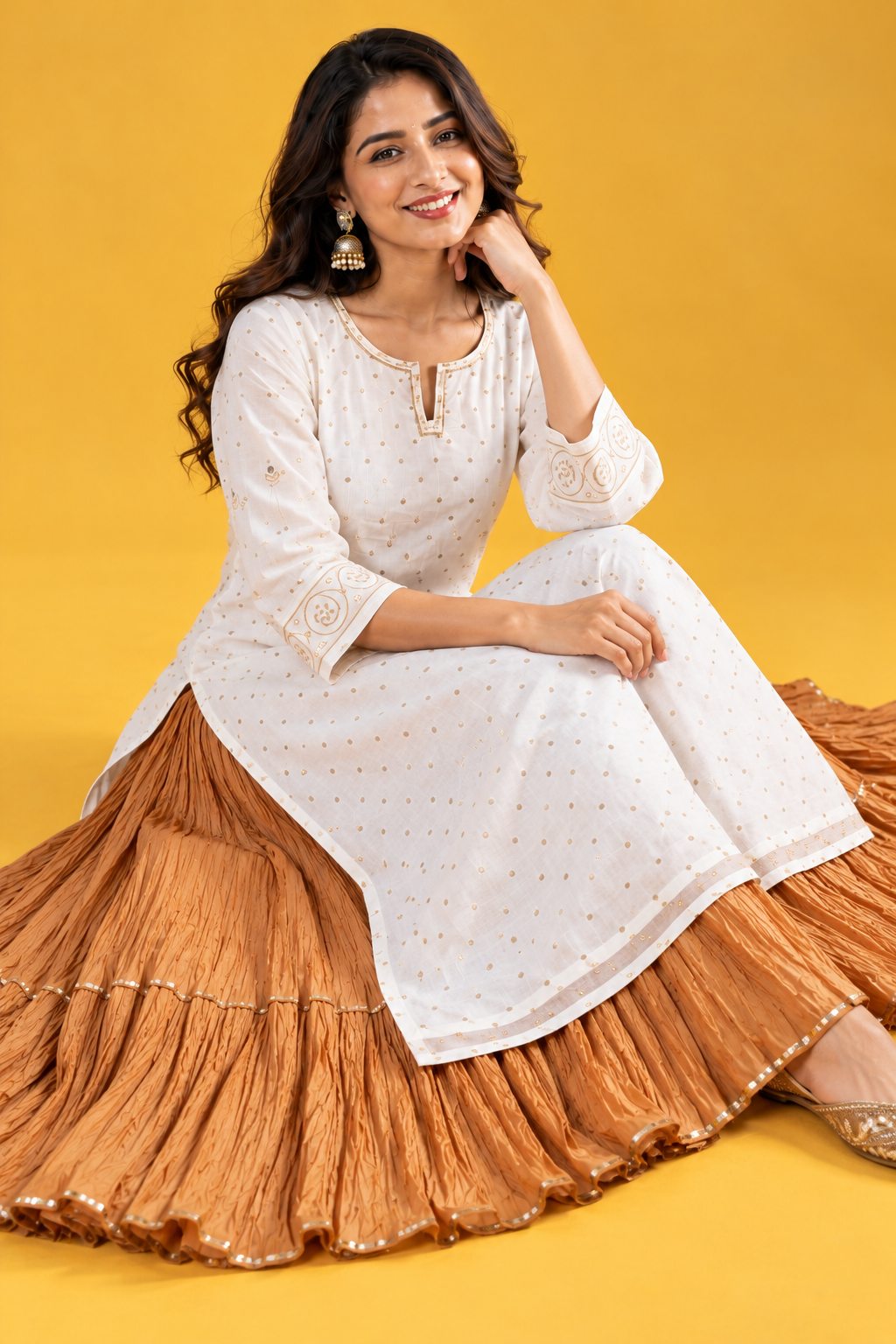 White Kurta Dupatta Set