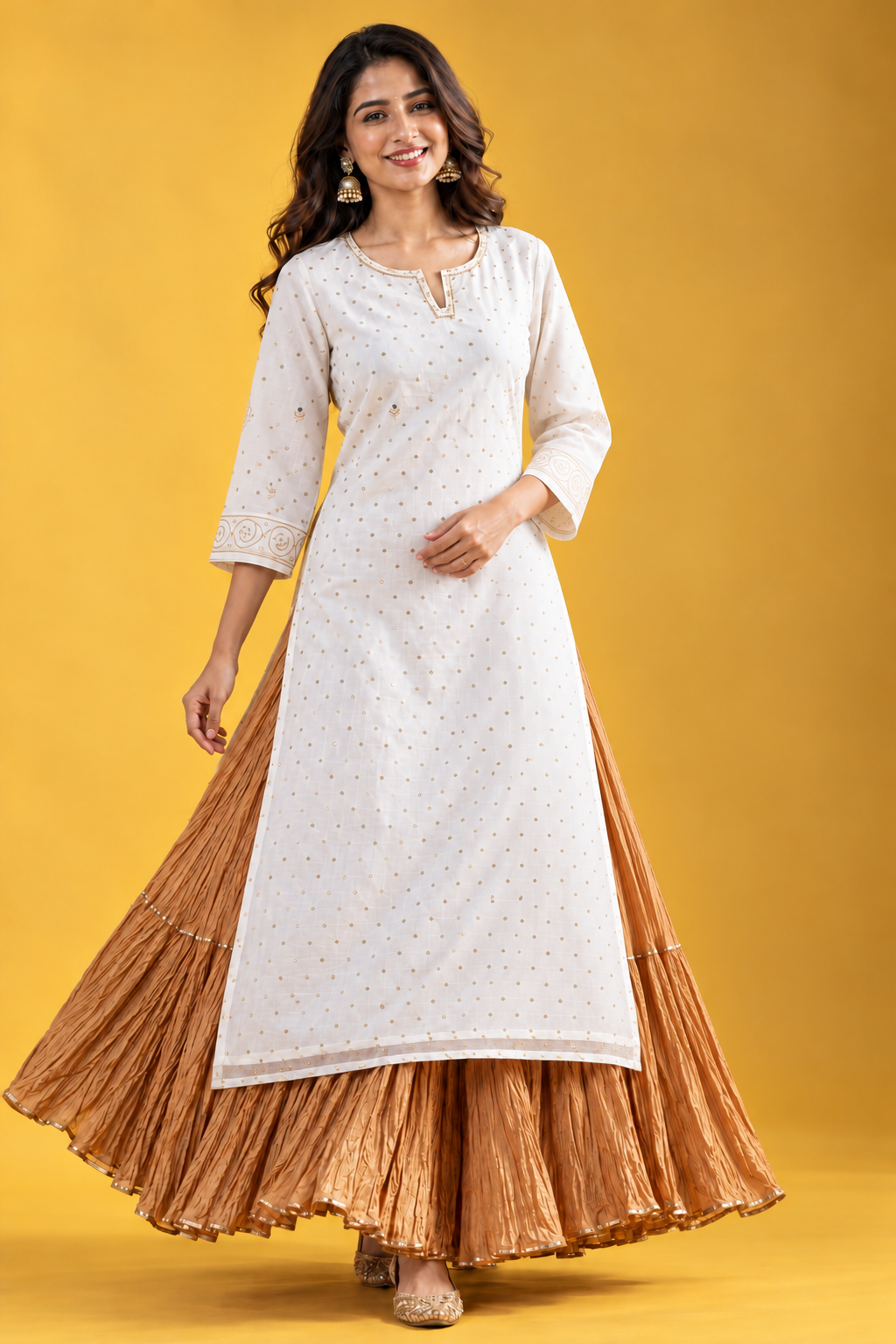 White Kurta Dupatta Set