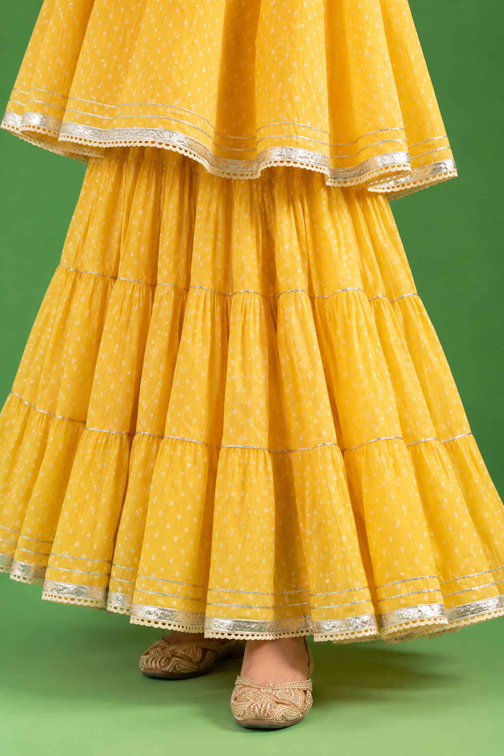 Mango yellow Cotton Complete Suit Set
