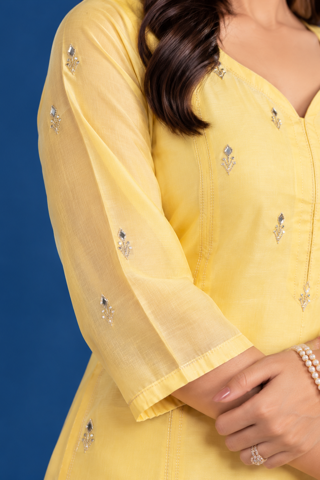 Yellow Chanderi Kurta