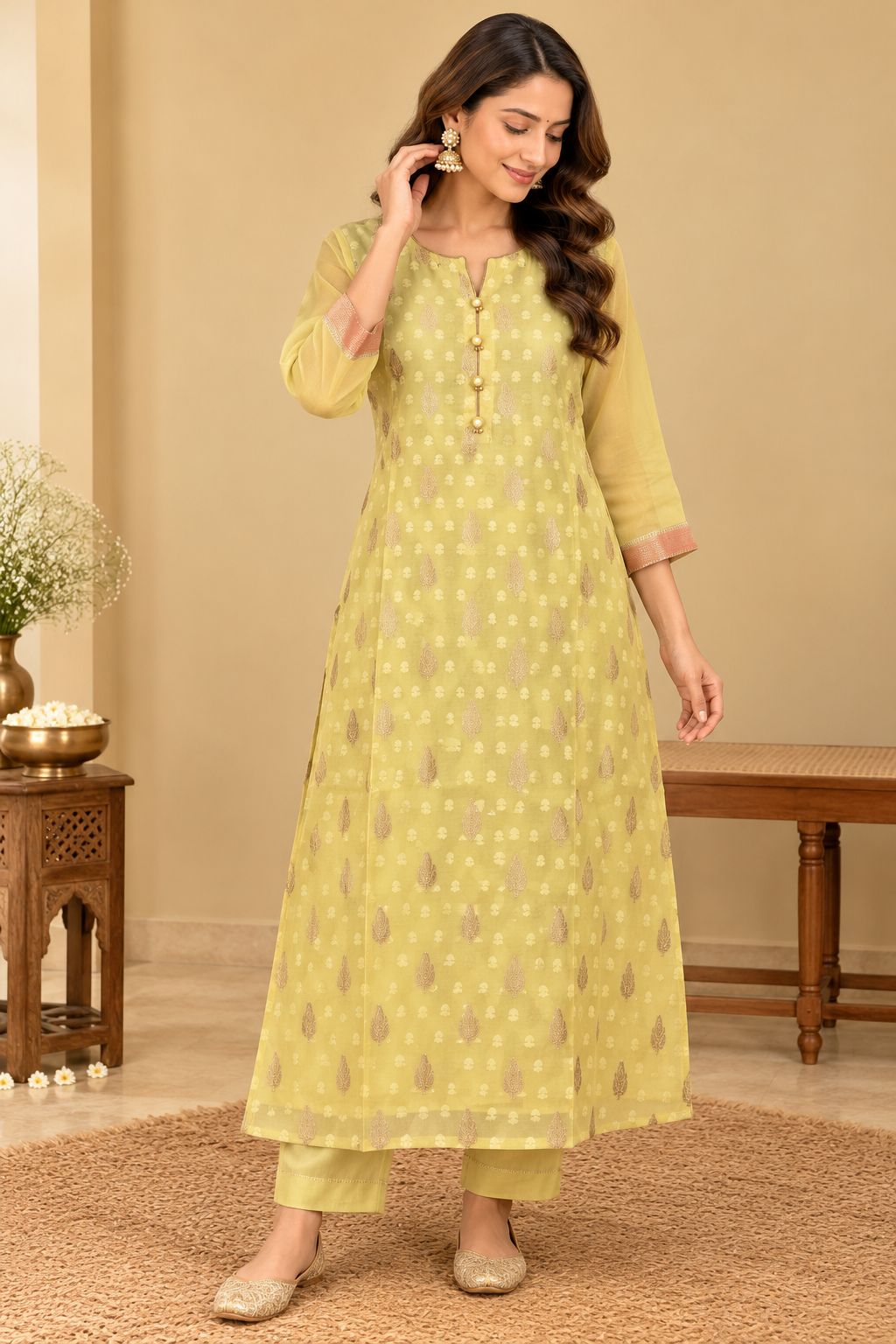 Yellow Kurta Dupatta Set