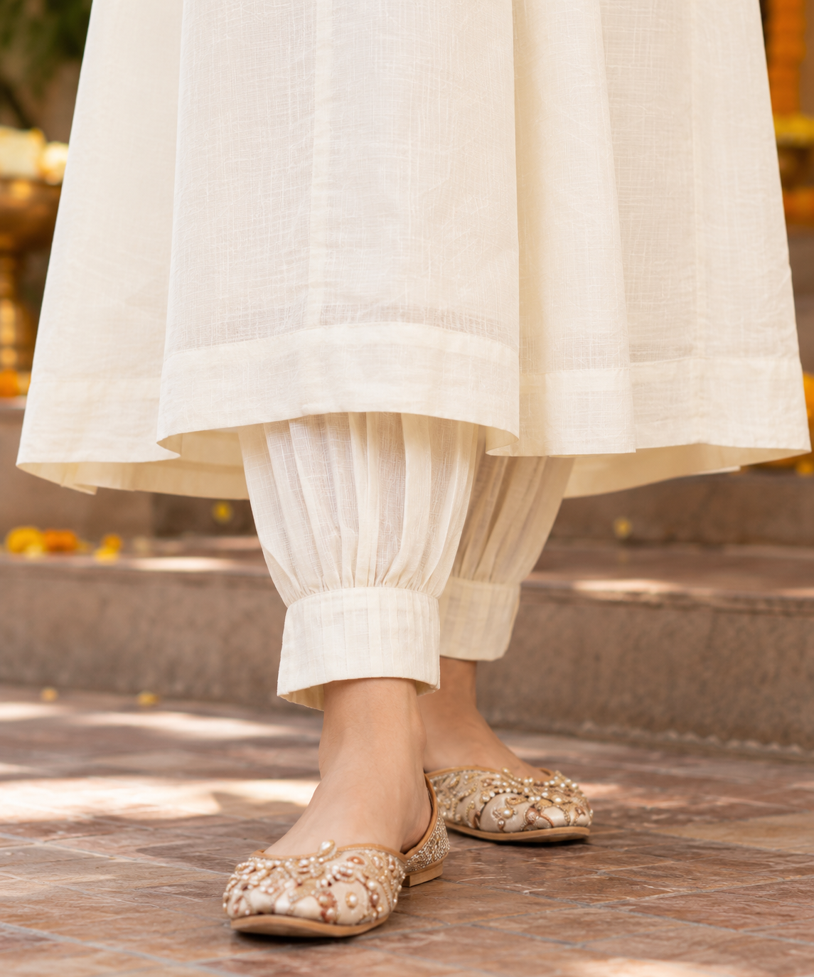 White Cotton kurta pant
