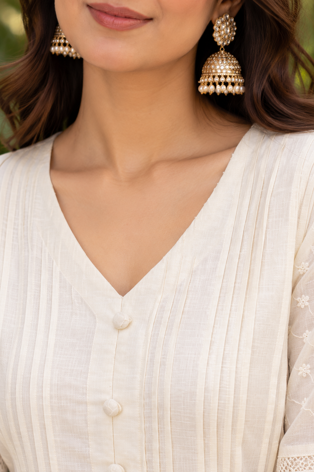 White Cotton kurta pant