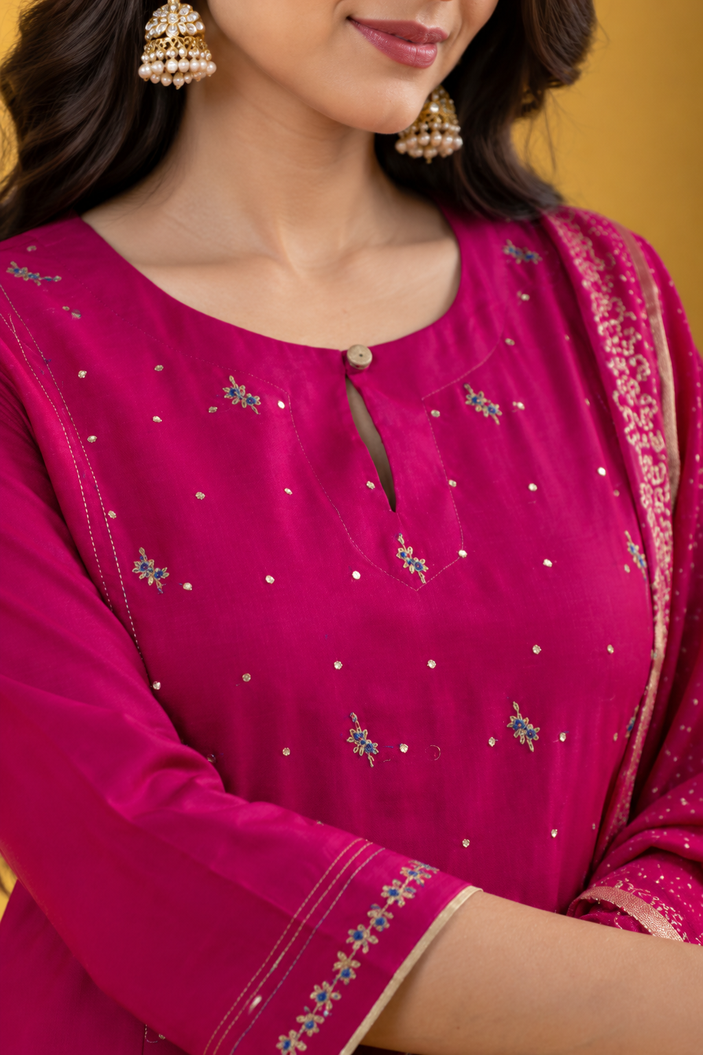 Falsa Chanderi Kurta Dupatta Set